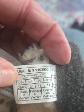 UGG Baby Booties in Gray with Cream Shearling